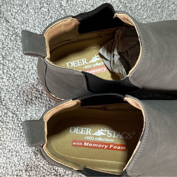 Deer Stags Jared 2 Ankle Boots Mens 10 Gray Bootie Memory Foam Faux Leather - Picture 9 of 9